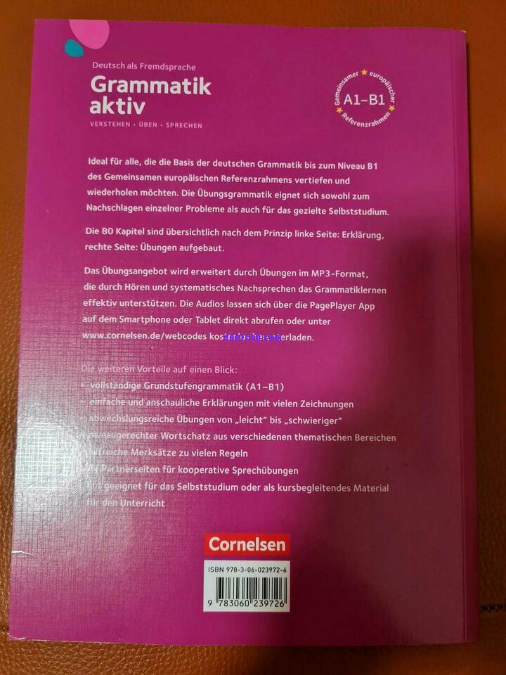كتاب للتدرب على قواعد اللغة الالمانية مع التمارين و الصوتيات Grammatik